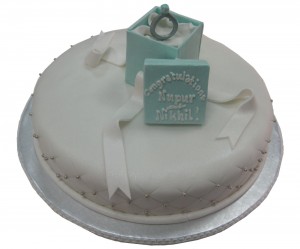 1. Engagement Ring Cake