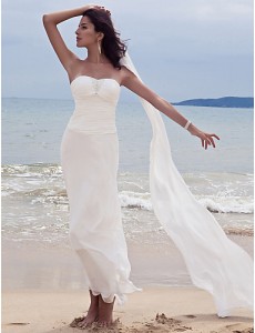 6. Ankle Length Chiffon Wedding Gown