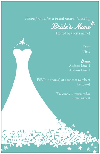 childhood wedding dress shower invitation