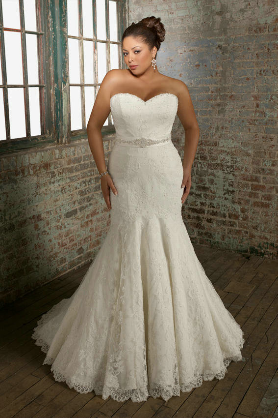 plus size fishtail wedding dress