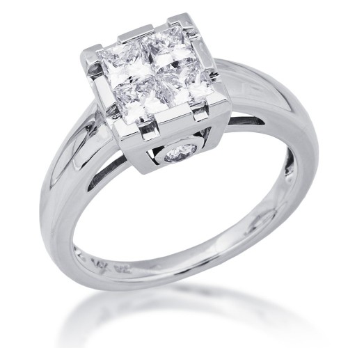 Ladies Unity Diamond Engagement Ring in White Gold 2