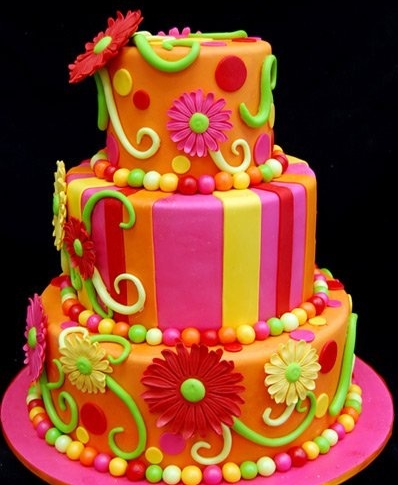 Colourful wedding cake ideas