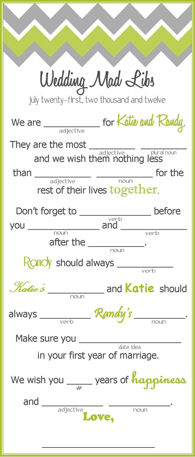 Wedding Word Search Printable Mad Libs Wedding