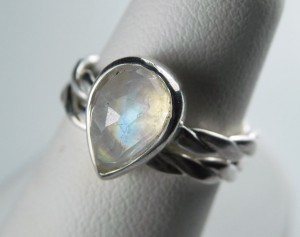 10. Moonstone Pear Shaped Ring