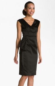 2. Maggy London Stretch Satin Sheath Dress