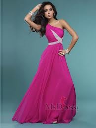 2. One Shoulder Floor Length Dress for Spring