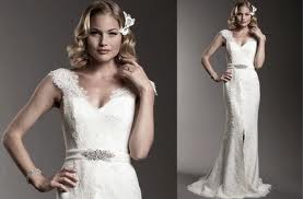 5. Lace Gown with Capped Sleeves Perfect for Spring
