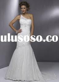 6. One Shoulder Lace Wedding Dress for Spring