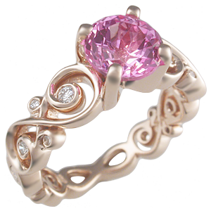 6. Rose Gold with Pink Sapphire Stones