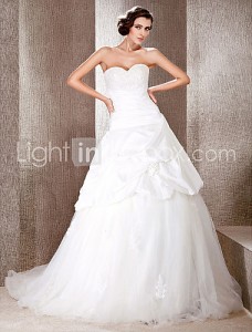 7. Lace Train Wedding Dress