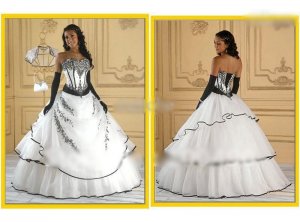 7. Organza Black And White Wedding Dress