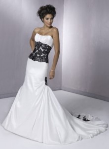 8. Black And White Mermaid Wedding Dress