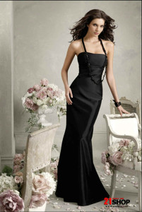 Floor-length-Empire-waist-Strapless-Mermaid--Trumpet-Black-Bridesmaid-Dress-At-a-Low-Price-model-20127970