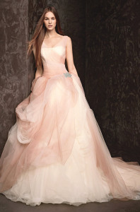 Ombre-printed Tulle Wedding Gown With Sheer Straps
