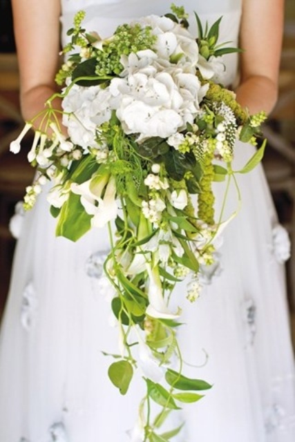 cascading wedding bouquets