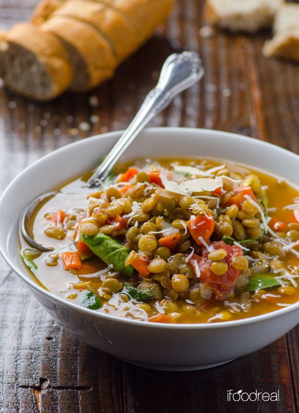 spinach and lentil vegetarian soup