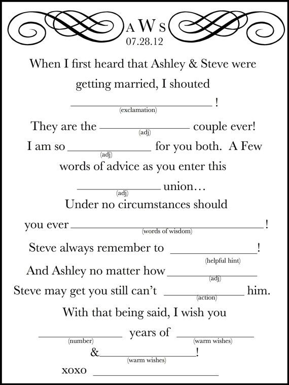 wedding mad lib 4