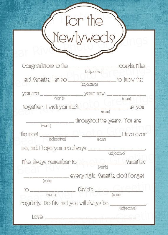 15 Mad Libs for your Wedding BestBride101
